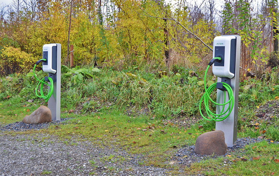 Bild der Wallboxen für E-Autos auf dem Campingplatz